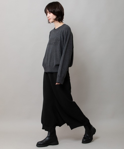 Munich（ミューニック）の「12GG天竺編みソフトニットロゴ刺繍プルオーバー（ニット/セーター・レディース・ホワイト/チャコールグレー/ベージュ・FREE）」の13枚目の写真