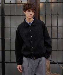 Regen Glanz([QOc)simple melton button jacket/Vvg{^WPbg(u])