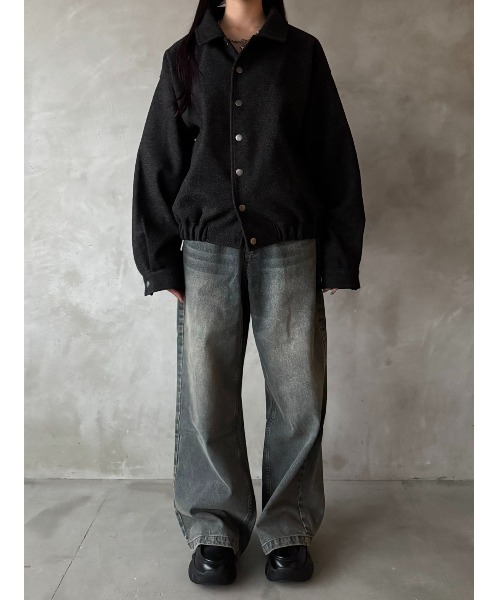 Regen Glanz（レーゲングランツ）の「simple melton button jacket/シンプルメルトンボタンジャケット（ブルゾン・メンズ・ブラック/ブラウン・SMALL/MEDIUM/LARGE）」の12枚目の写真