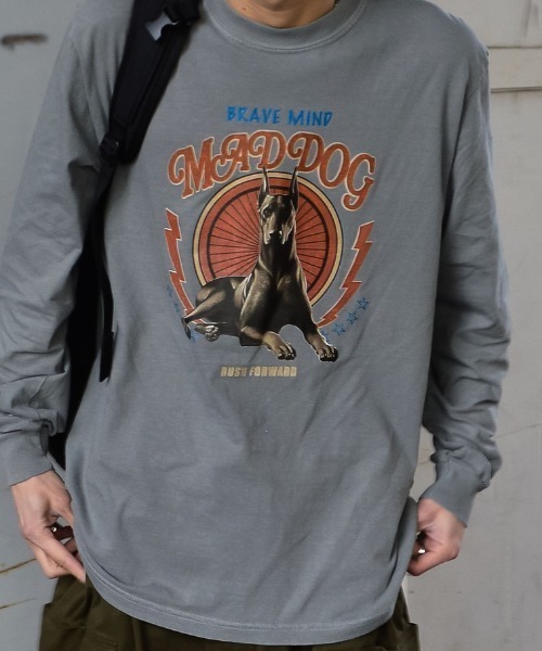 DOUBLE STEAL(ダブルスティール)の「ドーベルマン ピグメントロンT(Tシャツ/カットソー・メンズ・ブラック/ブラウン/ホワイト/グレー・LARGE/MEDIUM)」の3枚目の写真