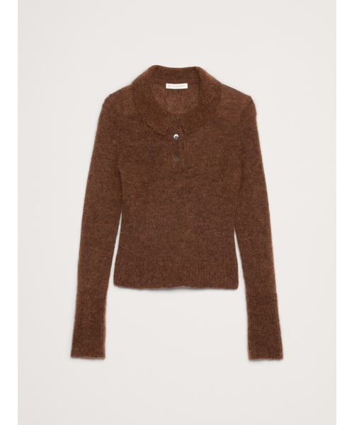 Banana Republic（バナナリパブリック）の「イタリアン アルパカ ブレンド ニットポロ（ニット/セーター・レディース・ブラウン/レッド系その他/ホワイト/ブルー・M/XS/L/S）」の12枚目の写真