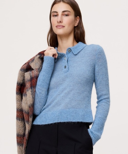 Banana Republic（バナナリパブリック）の「イタリアン アルパカ ブレンド ニットポロ（ニット/セーター・レディース・ブラウン/レッド系その他/ホワイト/ブルー・M/XS/L/S）」の3枚目の写真