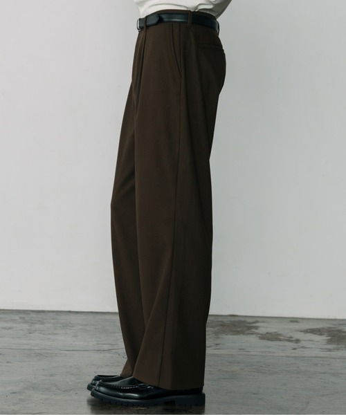 LURAKU（ルラク）の「【LURAKU】Wool-like One-tuck Straight Slacks / ウールライクワンタックスラックス | SETUP対応（スラックス・メンズ・ダークブラウン/ブラック/チャコールグレー・L/M）」の17枚目の写真