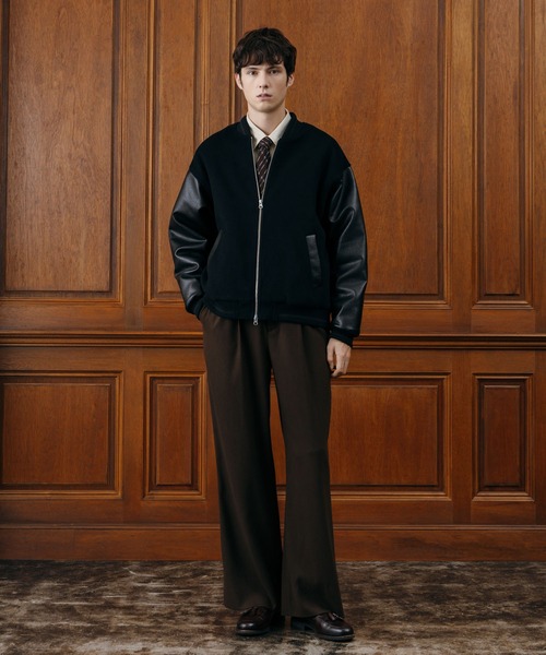 LURAKU（ルラク）の「【LURAKU】Wool-like One-tuck Straight Slacks / ウールライクワンタックスラックス | SETUP対応（スラックス・メンズ・ダークブラウン/ブラック/チャコールグレー・L/M）」の15枚目の写真