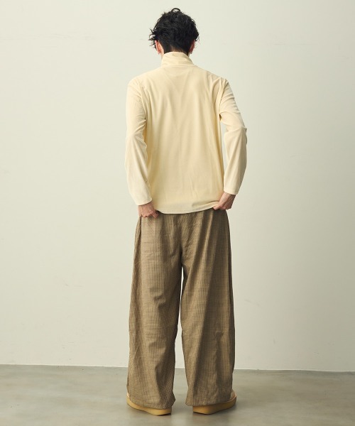 Shoowtime(ショウタイム)の「2-Tuck Checked Wide-leg Slacks / 2タックチェックワイドスラックス(スラックス・メンズ・ベージュ系・X-LARGE/LARGE/MEDIUM)」の7枚目の写真