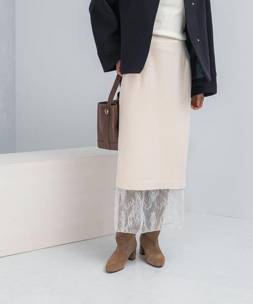 URBAN RESEARCH ROSSO WOMEN（アーバンリサーチ　ロッソ）の「レースレイヤードミディスカート（スカート・レディース・ブラック/アイボリー・36/38）」の22枚目の写真