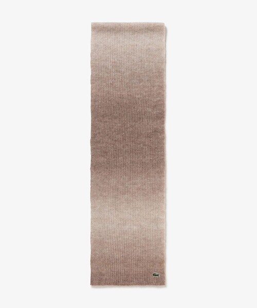 LACOSTE(ラコステ)の「アルパカブレンドグラデーションニットマフラー(マフラー・レディース・ベージュ/ブラック・FREE)」の9枚目の写真