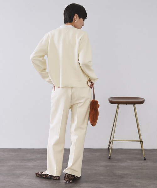 OPAQUE.CLIP(オペークドットクリップ)の「スナップボタン ダブルフェイス配色ニットカーディガン【洗濯機OK】(カーディガン/ボレロ・レディース・オフホワイト/グレー/ブラック/ワインレッド・38/40/42)」の10枚目の写真