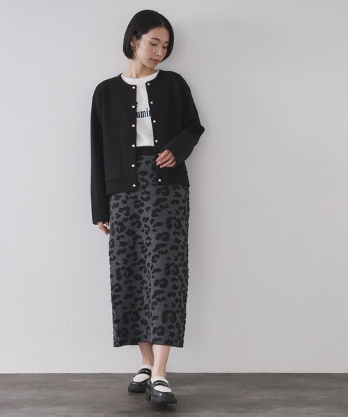 OPAQUE.CLIP(オペークドットクリップ)の「スナップボタン ダブルフェイス配色ニットカーディガン【洗濯機OK】(カーディガン/ボレロ・レディース・オフホワイト/グレー/ブラック/ワインレッド・38/40/42)」の19枚目の写真