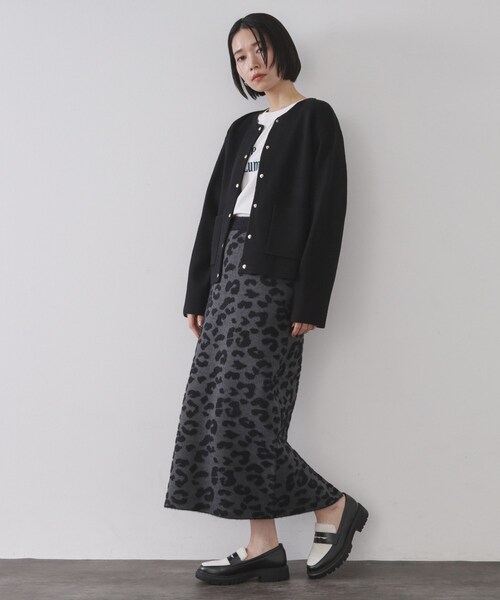 OPAQUE.CLIP(オペークドットクリップ)の「スナップボタン ダブルフェイス配色ニットカーディガン【洗濯機OK】(カーディガン/ボレロ・レディース・オフホワイト/グレー/ブラック/ワインレッド・38/40/42)」の20枚目の写真