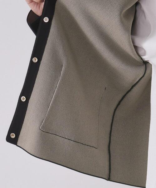 OPAQUE.CLIP(オペークドットクリップ)の「スナップボタン ダブルフェイス配色ニットカーディガン【洗濯機OK】(カーディガン/ボレロ・レディース・オフホワイト/グレー/ブラック/ワインレッド・38/40/42)」の21枚目の写真