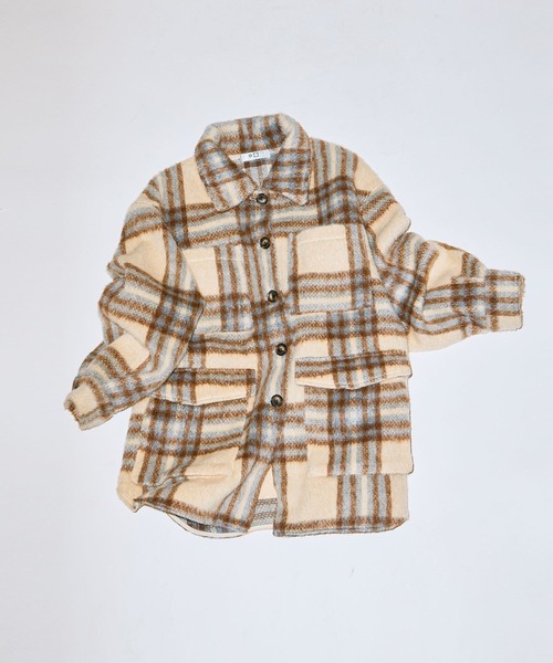 Green　Parks（グリーンパークス）の「■WITH KURUMI NAKATA チェックジャケット（テーラードジャケット・レディース・アイボリー/ブラック・FREE）」の3枚目の写真