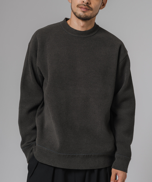 ライト シェニール ヤーン クルーネック プルオーバー（ニット