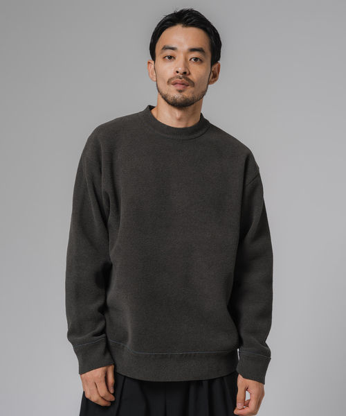 ライト シェニール ヤーン クルーネック プルオーバー（ニット