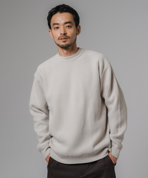 EDIFICE（エディフィス）の「ライト シェニール ヤーン クルーネック プルオーバー（ニット/セーター・メンズ・アイボリー/ブラウン/チャコールグレー・MEDIUM/LARGE）」の21枚目の写真