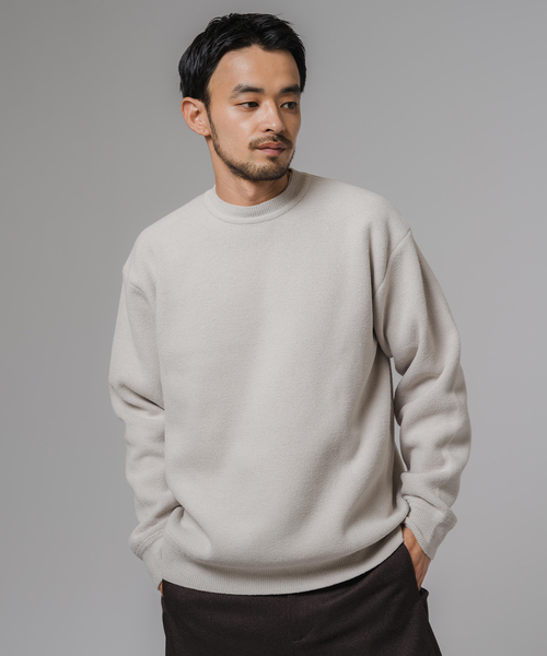 EDIFICE（エディフィス）の「ライト シェニール ヤーン クルーネック プルオーバー（ニット/セーター・メンズ・アイボリー/ブラウン/チャコールグレー・MEDIUM/LARGE）」の20枚目の写真