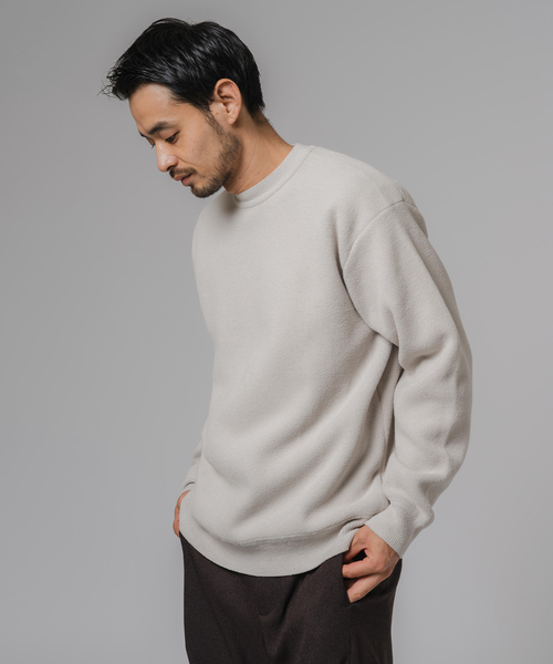 EDIFICE（エディフィス）の「ライト シェニール ヤーン クルーネック プルオーバー（ニット/セーター・メンズ・アイボリー/ブラウン/チャコールグレー・MEDIUM/LARGE）」の18枚目の写真