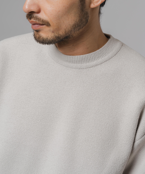 セール】ライト シェニール ヤーン クルーネック プルオーバー（ニット