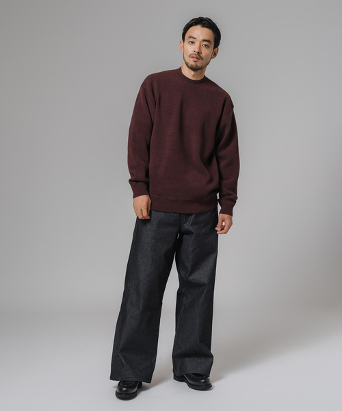 EDIFICE（エディフィス）の「ライト シェニール ヤーン クルーネック プルオーバー（ニット/セーター・メンズ・アイボリー/ブラウン/チャコールグレー・MEDIUM/LARGE）」の12枚目の写真