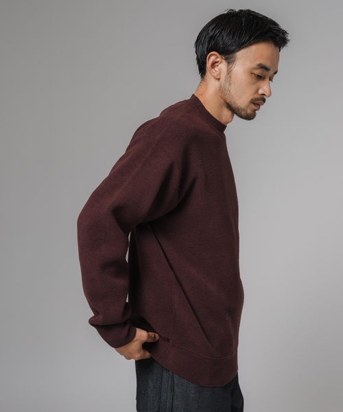 ロゴクールネックプルオーバーニット☆4 ライト シェニール ヤーン クルーネック プルオーバー（ニット