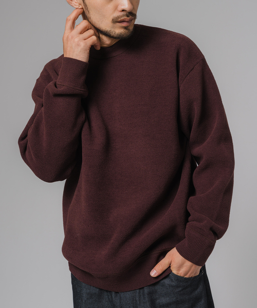 ライト シェニール ヤーン クルーネック プルオーバー（ニット