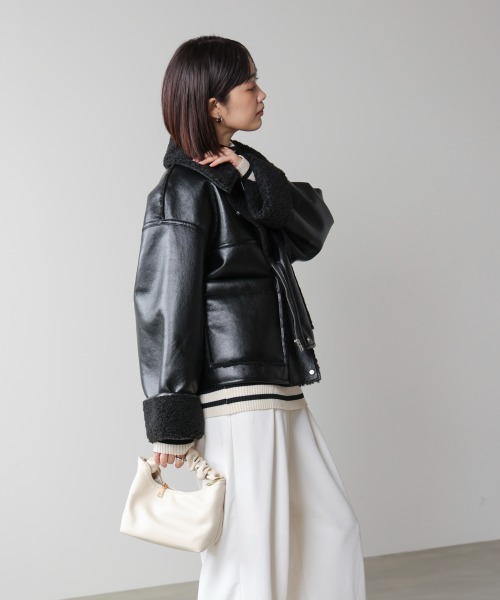 Bou Jeloud（ブージュルード）の「レザーボアブルゾン（ブルゾン・レディース・ブラウン/ブラック・FREE）」の11枚目の写真