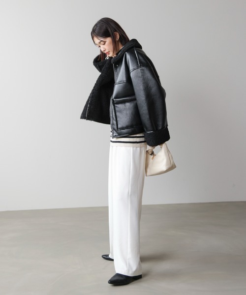 Bou Jeloud（ブージュルード）の「レザーボアブルゾン（ブルゾン・レディース・ブラウン/ブラック・FREE）」の13枚目の写真