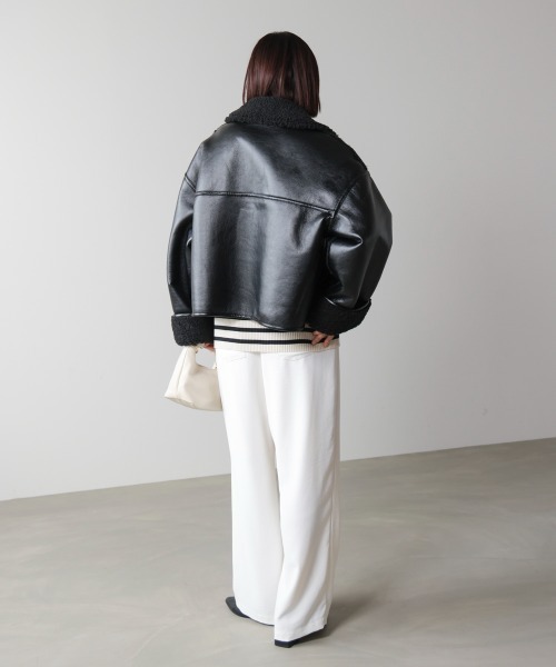 Bou Jeloud（ブージュルード）の「レザーボアブルゾン（ブルゾン・レディース・ブラウン/ブラック・FREE）」の16枚目の写真