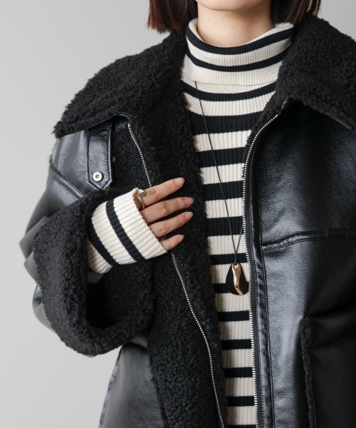 Bou Jeloud（ブージュルード）の「レザーボアブルゾン（ブルゾン・レディース・ブラウン/ブラック・FREE）」の20枚目の写真