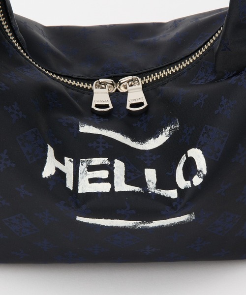 russet(ラシット)の「ステンシル風プリント ナイロン2WAYミニショルダーバッグ(ショルダーバッグ・レディース・キナリ/ブラック/ブラック×ブルー・FREE)」の18枚目の写真