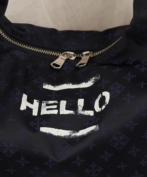 russet(ラシット)の「ステンシル風プリント ナイロン2WAYミニショルダーバッグ(ショルダーバッグ・レディース・キナリ/ブラック/ブラック×ブルー・FREE)」の20枚目の写真