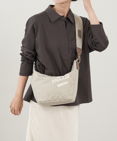 russet(ラシット)の「ステンシル風プリント ナイロン2WAYミニショルダーバッグ(ショルダーバッグ・レディース・キナリ/ブラック/ブラック×ブルー・FREE)」の12枚目の写真