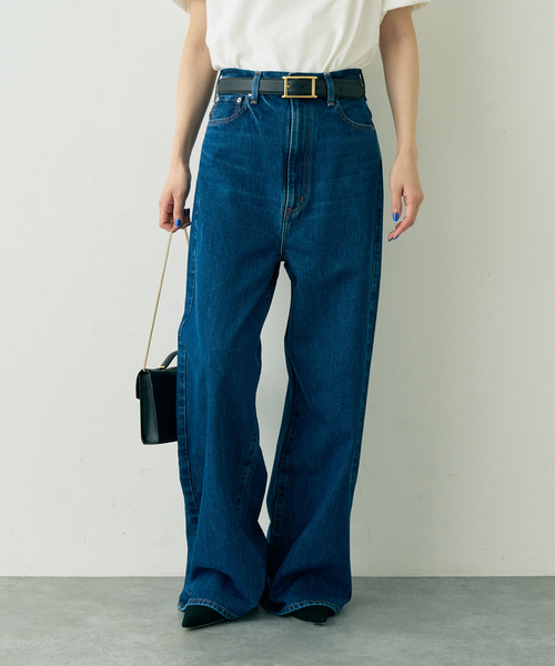 Rouge vif（ルージュヴィフ）の「【NEEDBY heritage/ニードバイヘリテージ】KYLIE バギーワイドデニム（デニムパンツ・レディース・インディゴブルー・25）」の2枚目の写真