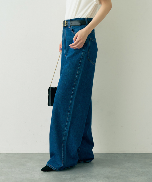 Rouge vif（ルージュヴィフ）の「【NEEDBY heritage/ニードバイヘリテージ】KYLIE バギーワイドデニム（デニムパンツ・レディース・インディゴブルー・25）」の4枚目の写真