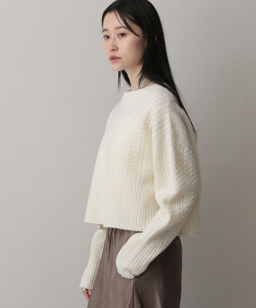 A part by(アパートバイ)の「ケーブルニットプルオーバー(ニット/セーター・レディース・ブラック/アイボリー/イエロー系その他/レッド・FREE)」の10枚目の写真