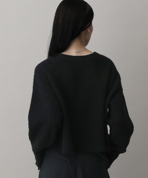 A part by(アパートバイ)の「ケーブルニットプルオーバー(ニット/セーター・レディース・ブラック/アイボリー/イエロー系その他/レッド・FREE)」の18枚目の写真