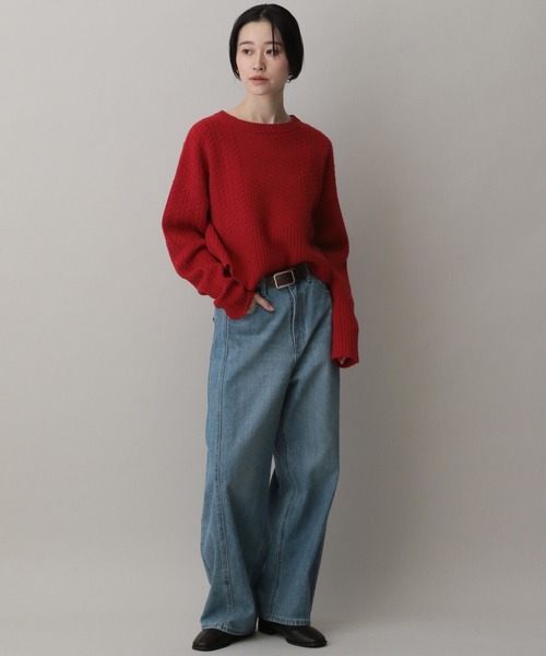 A part by(アパートバイ)の「ケーブルニットプルオーバー(ニット/セーター・レディース・ブラック/アイボリー/イエロー系その他/レッド・FREE)」の20枚目の写真