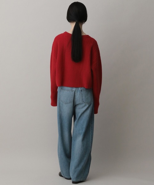 A part by(アパートバイ)の「ケーブルニットプルオーバー(ニット/セーター・レディース・ブラック/アイボリー/イエロー系その他/レッド・FREE)」の22枚目の写真