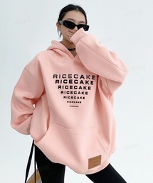Dalfwin | 韓国ファッション RICECAKEリピートロゴ スウェット フーディー(パーカー)