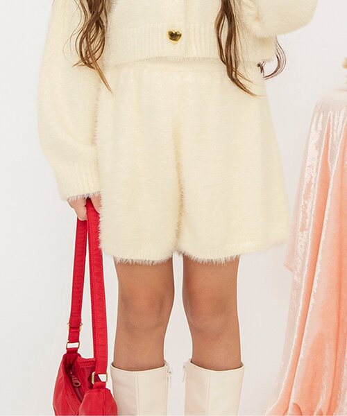 ゆみぞー　Ｐニット　ホワイト ジュニア対応】シャギーニットフレアパンツ（その他パンツ）｜BREEZE