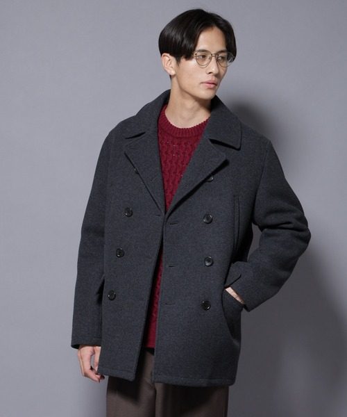セール】ウールカシミヤメルトンPコート（ピーコート）｜NANO universe