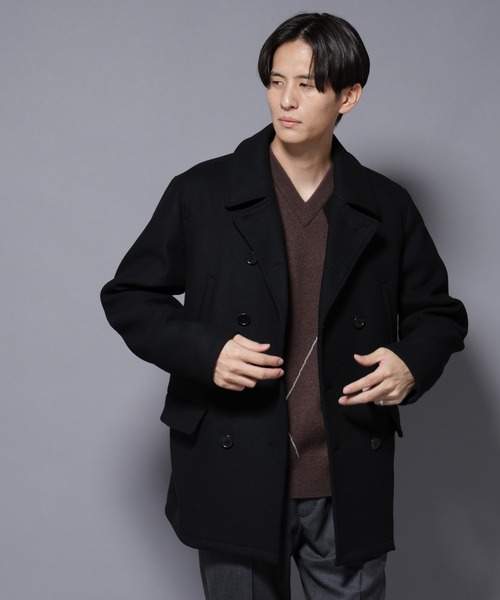 セール】ウールカシミヤメルトンPコート（ピーコート）｜NANO universe