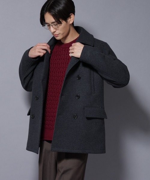 セール】ウールカシミヤメルトンPコート（ピーコート）｜NANO universe