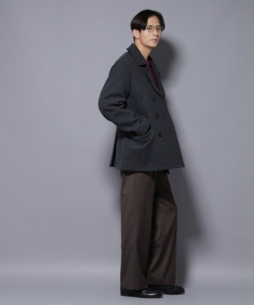 セール】ウールカシミヤメルトンPコート（ピーコート）｜NANO universe