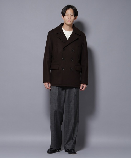 NANO universe（ナノユニバース）の「ウールカシミヤメルトンPコート（ピーコート・メンズ・ブラック/ブラウン/チャコール・S/M/L）」の16枚目の写真