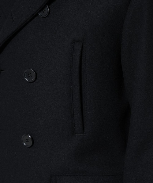 NANO universe（ナノユニバース）の「ウールカシミヤメルトンPコート（ピーコート・メンズ・ブラック/ブラウン/チャコール・S/M/L）」の12枚目の写真