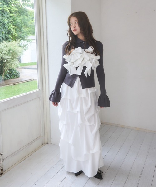 mellowneon（メロウネオン）の「ランダムタックスカート（スカート・レディース・チャコールグレー/アイボリー/ブラック・SMALL/MEDIUM）」の18枚目の写真