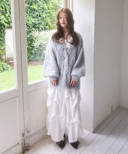 mellowneon（メロウネオン）の「ランダムタックスカート（スカート・レディース・チャコールグレー/アイボリー/ブラック・SMALL/MEDIUM）」の19枚目の写真