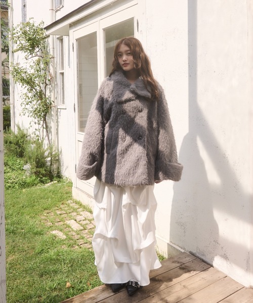 mellowneon（メロウネオン）の「ランダムタックスカート（スカート・レディース・チャコールグレー/アイボリー/ブラック・SMALL/MEDIUM）」の13枚目の写真