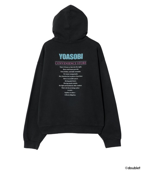YOASOBI × doublet(ヨアソビ × ダブレット)の「NIGHT OUT HOODIE CONBINI(パーカー・レディース・ブラック・XL/L/M/S/XS)」の4枚目の写真